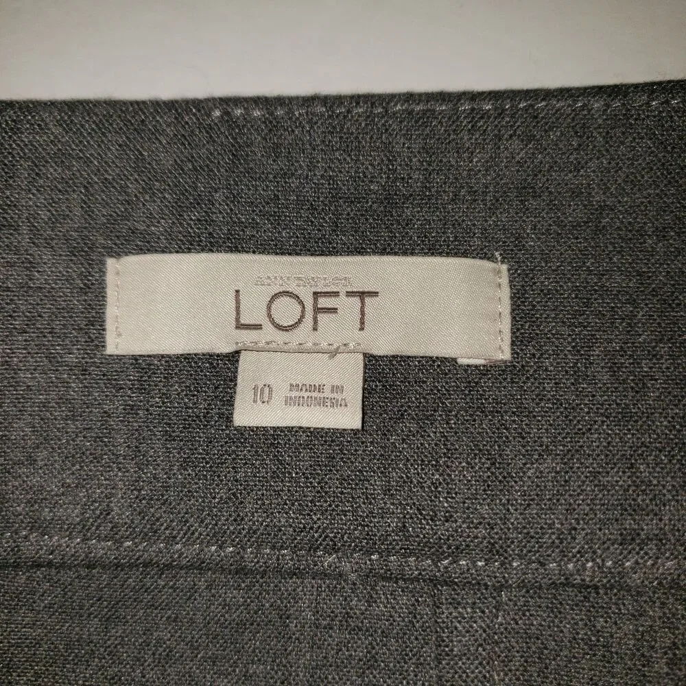 LOFT Gray Straight Skirt Work Office Business Professional Womens Size 10